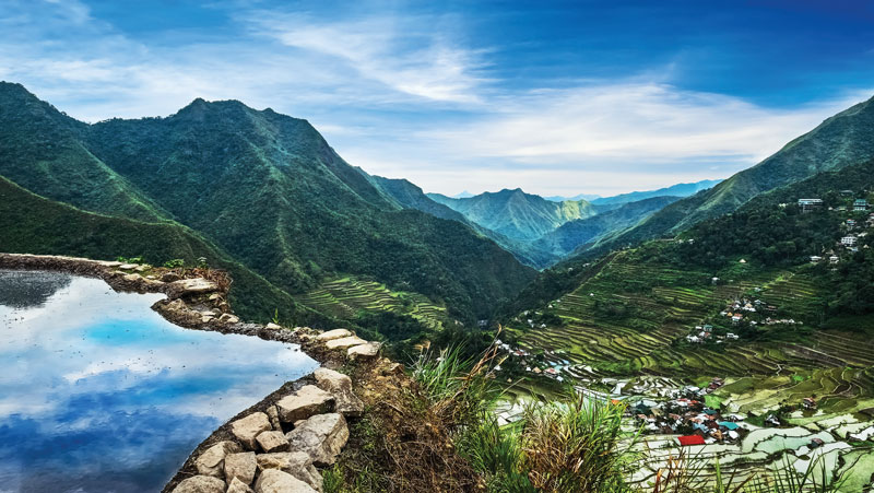 Rice terraces at the mountains of Ifugao in Banaue, a UNESCO World Heritage Site recognized by UNESCO which is close to Manila, Philippines.
