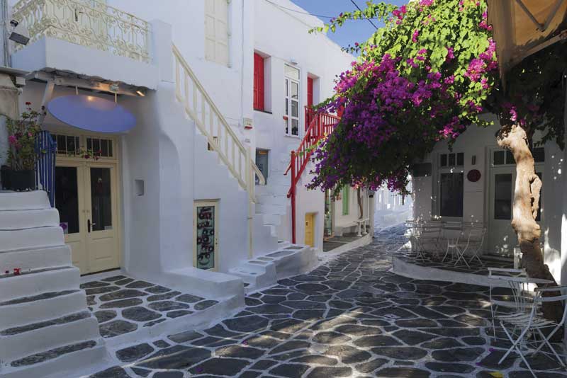 Streets of Mykonos.
