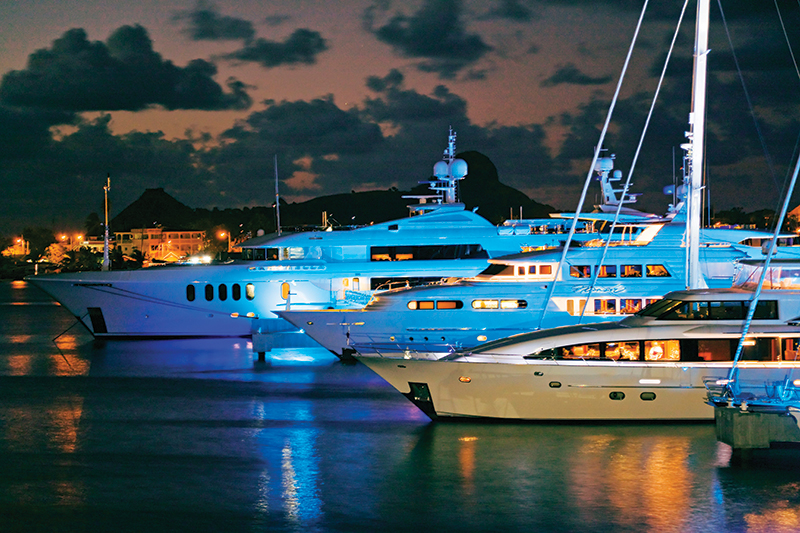Rodney Bay Marina.

