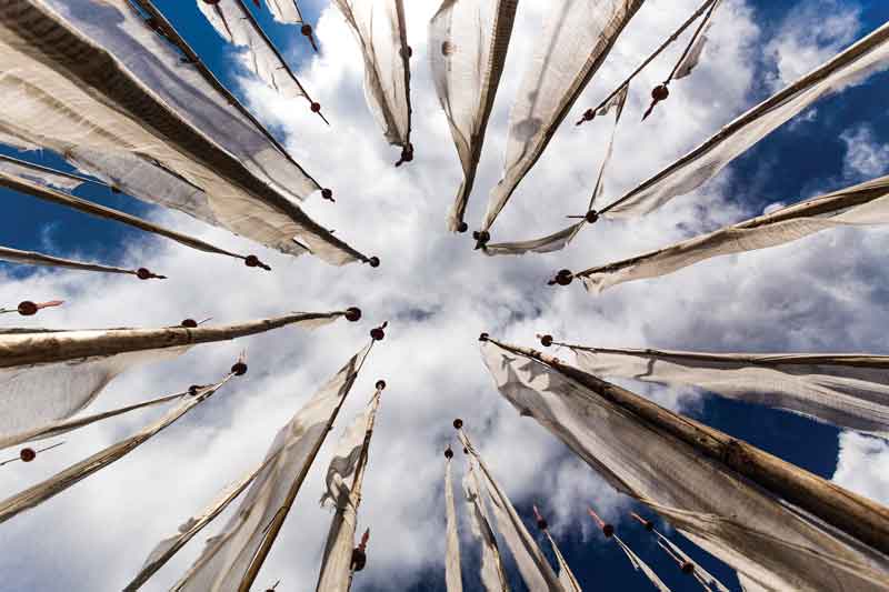 Prayer flags are one of the most representative landscape images across the country. 
