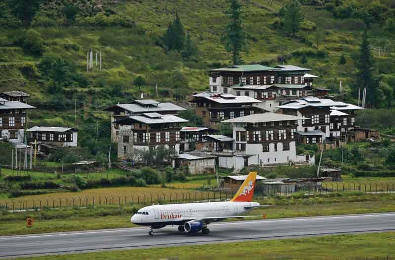 Takeoffs and landings in the Paro  airport, are among the world's most difficult.
