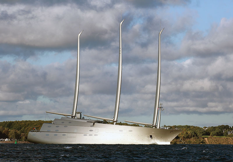 Amura,The revolutionary Nobiskrug Sailing Yacht A. was conceived by designer Philippe Starck .
